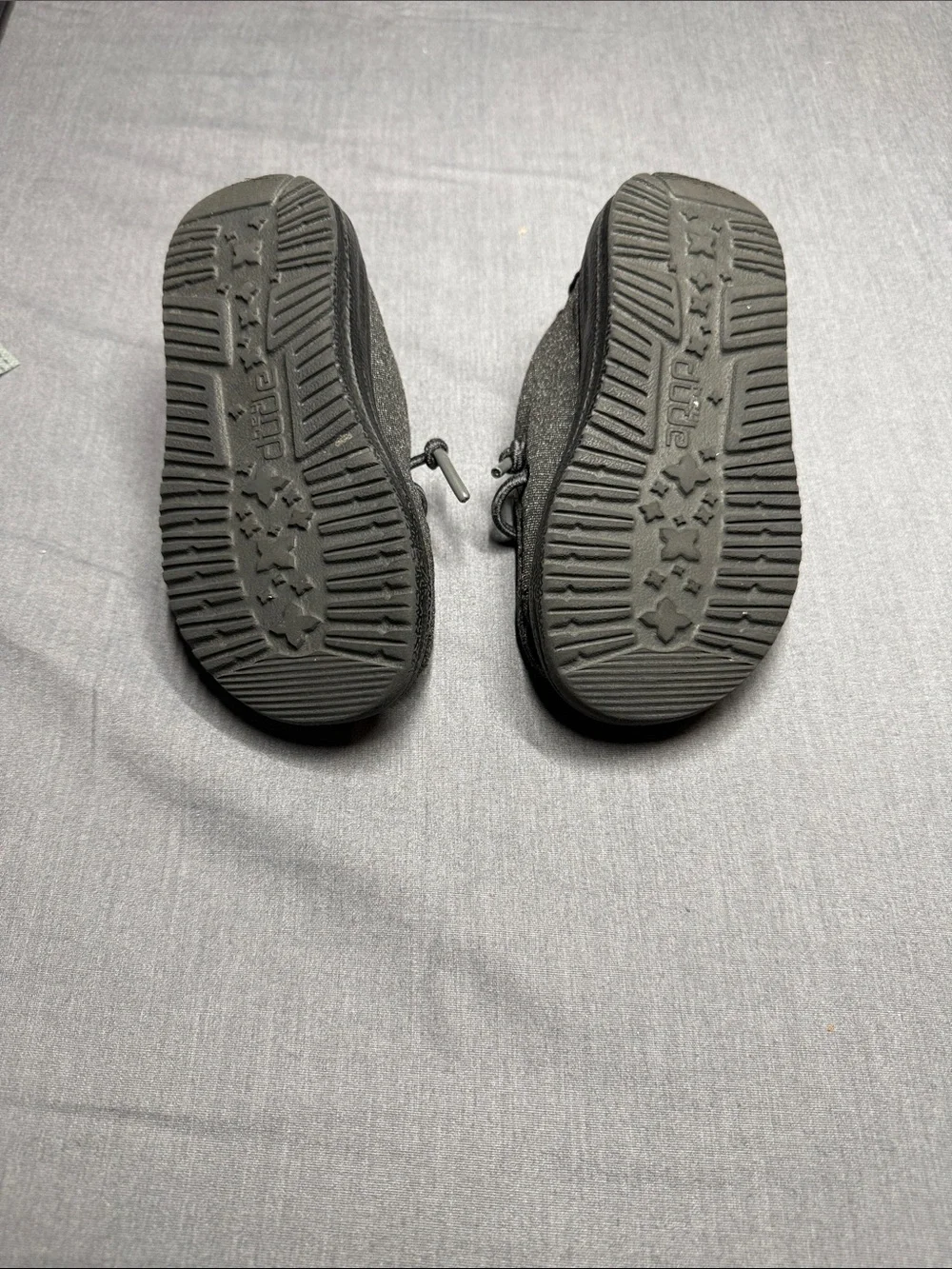 Hey Dude Kids Black Slip-On Moccasins with Elastic Lacing